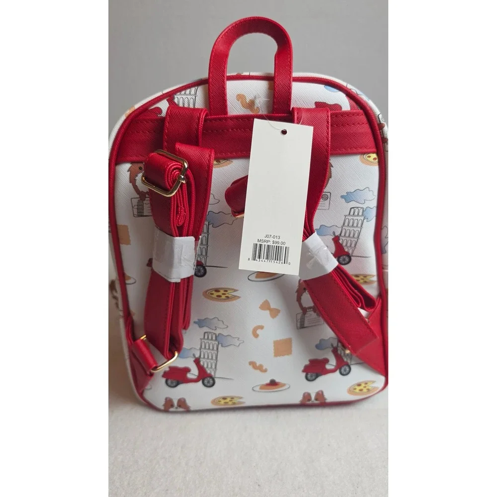 Jaxson & Friends Corgi in Italy Mini Backpack and Wallet Set Pizza Travel White